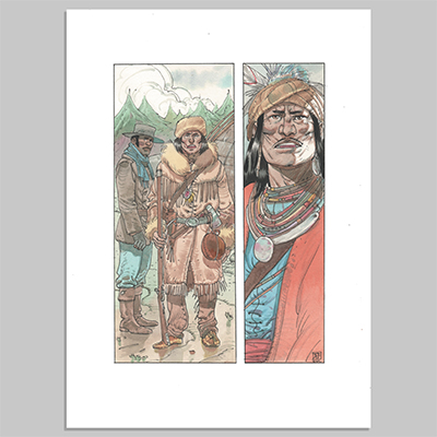 Commission, Indians ! L'ombre noire de l'homme blanc, Jef, Ben arrives at the Tenskwatawa camp with a trapper